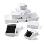 10Pcs 5 Styles Texture Paper Jewelry Gift Boxes, with Sponge Mat Inside, Square and Rectangle, White, 5.1~9.1x5.1~9.1x2.7~3.4cm, Inner Diameter: 4.6~8.5x4.6~8.5cm, Deep: 2.5~3cm, 2pcs/style(OBOX-FS0001-01B)