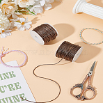 17 Yards Korean Waxed Polyester Cord, 1Pc Plastic Empty Spools,Macrame Artisan String for Jewelry Making, Sienna, 1mm, about 17.00 Yards(15.54m)/Set(OCOR-LP0001-46)