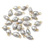 Natural Cultured Freshwater Pearl Pendants, with Brass Finding, Potato, Silver, 16~19x8~9.5x6.5~9mm, Hole: 3mm(X1-PALLOY-TAC0036-01)