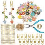 DIY Jewelry Making Kit, Including Alloy Swivel Clasps, Brass Rings, 304 Stainless Steel Jump Rings, Alloy Enamel Pendants, Brass Paperclip Chains, Mixed Color, 17x14.5x1.5mm, Hole: 1.6mm(DIY-GL0007-12)