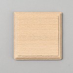 Wooden Building Toys, Square, Navajo White, 60x60x7.5mm(AJEW-WH0270-889A)