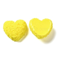 Opaque Resin Cabochons, Heart, Yellow, 22.5x25x11mm(RESI-C024-02B)