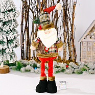 Christmas Cloth Stretchable Standing Doll Ornaments, for Home Indoor Table Decoration, Santa Claus, 120x80x400~500mm(XMAS-PW0001-093A)