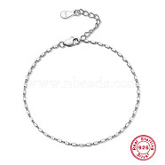 Anti-Tarnish 925 Sterling Silver Link Bracelets for Women, Platinum, 6-3/4 inch(17cm)(MN6877-2)