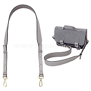 Adjustable Cowhide Leather Bag Handles, with Zinc Alloy Swivel Clasps, for Bag Strap Replacement Accessories, Dark Gray, 103~113x1.75~3.7cm(FIND-WH0290-05G-02)