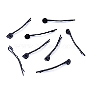 Iron Hair Bobby Pin Findings, Black, Tray: 7mm, 42x1.5mm(X-IFIN-S698-02)