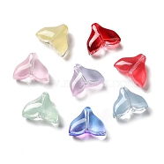 Transparent Glass Bead, Whale Tail, Mixed Color, 12x15x7.5mm, Hole: 1mm(GLAA-H025-02)