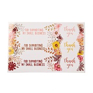 Floral Pattern Stickers, Thank you Theme Adhesive Label Stickers, with Word, Rectangle, Floral Pattern, 15.5x10.2x0.01cm(DIY-B041-01)