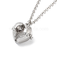 Brass Pendant Necklaces, with Iron Rolo Chains, Heart, 31.97 inch(81.2cm), Pendant: 27.5x28x18mm(NJEW-P299-A03-P)