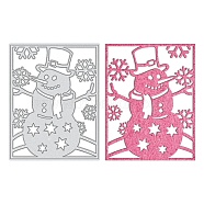 Christmas Carbon Steel Cutting Dies Stencils, for DIY Scrapbooking/Photo Album, Decorative Embossing DIY Paper Card, Snowman, Matte Platinum Color, 100x77mm(DIY-WH0170-096)
