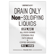 Acrylic Blank Table Signs, for Home Decoration, Wedding, Party, Rectangle with Word Drain Only Non-Solidifying Liquids, Word, 127x90x4mm(AJEW-WH0476-006)