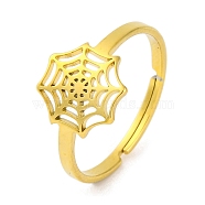 201 Stainless Steel Adjustable Rings for Women, Golden, Spider, 10.5mm, Inner Diameter: 18mm(RJEW-D082-02F)