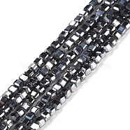 Non-Magnetic Synthetic Hematite Beads Strands, Faceted, Cube, 2.5x2.5x2.5mm, Hole: 0.5mm, about 186~188pcs/strand, 15.16~15.35 inch(38.5~39cm)(G-C009-B19)