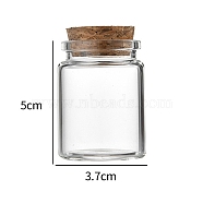 Glass Bottle, with Cork Plug, Wishing Bottle, Column, Clear, 3.7x5cm, Capacity: 30ml(1.01fl. oz)(CON-WH0085-72B)