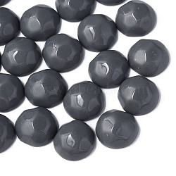 Opaque Acrylic Cabochons, Faceted, Half Round, Gray, 23x22x11mm, about 140pcs/500g(MACR-S373-138-A02)