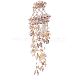 NBEADS Shell Wind Chimes, with Fishing Line and Iron Wire, Sandy Brown, 59~60x14~15cm(DIY-NB0002-27)
