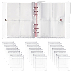 Transparent PVC Jewelry Organizer Storage Book with 160 Slots, Jewelry Storage Loose Leaf 3 Inch Album with 50Pcs Zip Lock Bags, Holder for Rings Earring Necklaces Bracelets, Rectangle, Clear, Finish Product: 17x20x2.8cm(AJEW-WH0314-64)