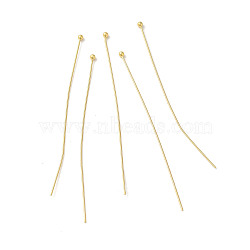 304 Stainless Steel Ball Head Pins, Real 18K Gold Plated, 70x0.5mm, Head: 2mm(X-STAS-K285-03K-G)