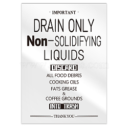 Acrylic Blank Table Signs, for Home Decoration, Wedding, Party, Rectangle with Word Drain Only Non-Solidifying Liquids, Word, 127x90x4mm(AJEW-WH0476-006)