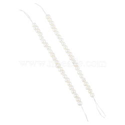 FIBLOOM 2 Strands Natural Cultured Freshwater Pearl Beads Strands, Potato, Seashell Color, 6~7x7~8.5mm, Hole: 0.5mm, about 26pcs/strand, 7.09 inch(18cm)(PEAR-FI0001-03)