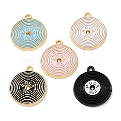 Alloy Enamel/Spray Painted Pendants, Video Disk Charms, Mixed Color, 22x19.5x2mm, Hole: 1.6mm(ENAM-F163-01G)
