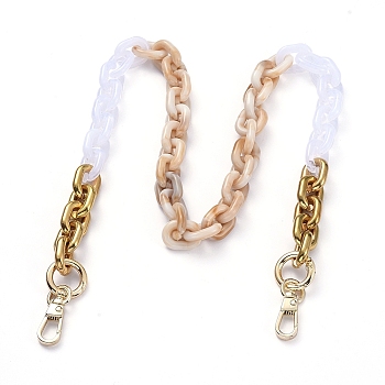 Acrylic Chain Purse Bag Handle, with CCB Plastic Links and Alloy Swivel Clasps, for Replacement Bag Accessories, Light Gold, 24 inch(61cm)