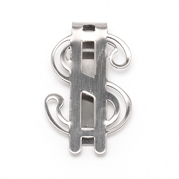 Stainless Steel Money Clips, Stainless Steel Color, 48x28.5x7.5mm