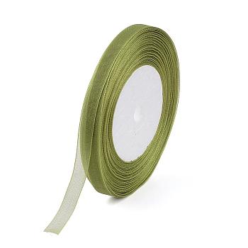 Sheer Organza Ribbon, Wide Ribbon for Wedding Decorative, Olive, 1 inch(25mm), 250Yards(228.6m)