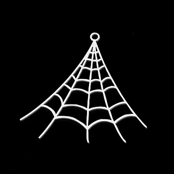 201 Stainless Steel Pendants, Laser Cut, Spider Web, Stainless Steel Color, 33.5x36x1mm, Hole: 1.5mm