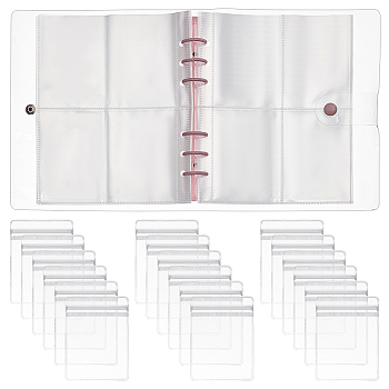 Transparent PVC Jewelry Organizer Storage Book with 160 Slots, Jewelry Storage Loose Leaf 3 Inch Album with 50Pcs Zip Lock Bags, Holder for Rings Earring Necklaces Bracelets, Rectangle, Clear, Finish Product: 17x20x2.8cm