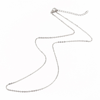 Iron Cable Chain Necklace Making, with Chain Extender & Lobster Claw Clasp, Platinum, 20-1/2 inch(52cm), 0.15cm