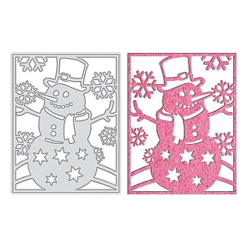 Christmas Carbon Steel Cutting Dies Stencils, for DIY Scrapbooking/Photo Album, Decorative Embossing DIY Paper Card, Snowman, Matte Platinum Color, 100x77mm