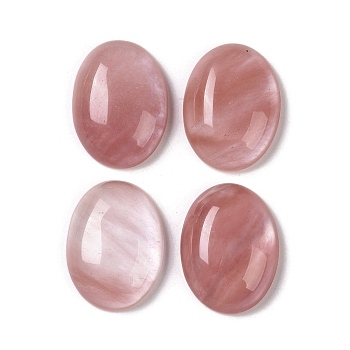 Cherry Quartz Glass Cabochons, Oval, 20~20.8x15~15.5x5.8~6.5mm