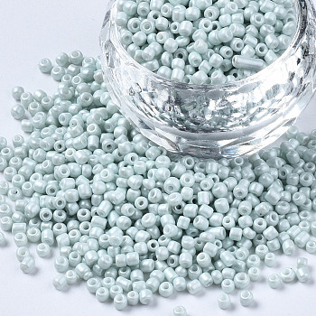 Glass Seed Beads, Baking Paint, Round Hole, Round, Honeydew, 2~3x1.5~2mm, Hole: 0.8mm, about 450g/Pound