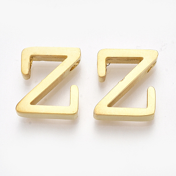 304 Stainless Steel Pendants, Golden, Letter, Letter.Z, 12x10.5x3mm, Hole: 1.8mm