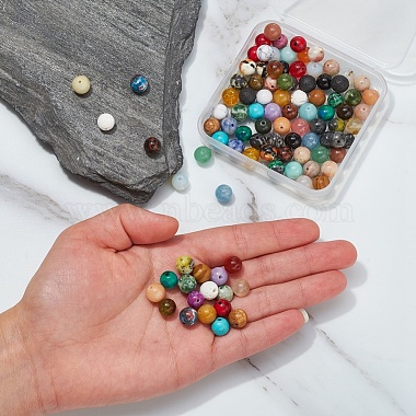 100Pcs Natural & Synthetic Gemstone Beads(G-YW0001-11)-8