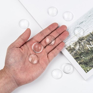 Transparent Glass Cabochons(GGLA-R026-25mm)-7