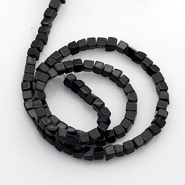 Cube naturelles perles noires de pierre brins(X-G-P057-01)-2