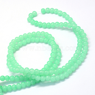 cuisson imitation peinte jade verre brins de perles rondes(DGLA-Q021-4mm-22)-3