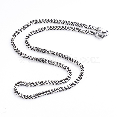 Men's 304 Stainless Steel Wheat Chain & Cuban Link Chain Necklaces(NJEW-L173-001-AS)-2