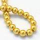 Baking Painted Pearlized Glass Pearl Round Bead Strands(X-HY-Q330-8mm-31)-4