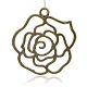 Tibétain alliage en filigrane de style rose gros pendentifs(PALLOY-J154-63AB-NF)-1