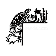 Iron Wall Art Decorations, for Front Porch, Living Room, Kitchen, Matte Style, Tortoise, 276x300x1mm(HJEW-WH0067-151)