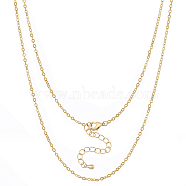 6Pcs Brass Cable Chain Necklaces Set for Men Women, Cadmium Free & Lead Free, Real 18K Gold Plated, 16.3 inch(41.3cm)(KK-BBC0009-65)