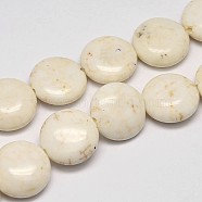 Lentils Natural Magnesite Beads Strands, Creamy White, 16x7mm, Hole: 1mm, about 25pcs/strand, 15.7 inch(G-M138-07)
