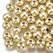 CCB Plastic Beads, Round, Light Gold, 6x5mm, Hole: 1.5mm(X-CCB-T006-004KC-6mm)