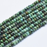 Natural African Turquoise(Jasper) Beads Strands, Rondelle, 4~4.5x2~3mm, Hole: 1mm, about 160pcs/strand, 15.7 inch(40cm)(G-E444-49-4mm)