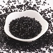 MGB Matsuno Glass Beads, Japanese Seed Beads, 11/0 Opaque Round Hole Glass Seed Beads, Two Cut, Hexagon, Black, 2x2x2mm, Hole: 0.8mm, about 44000pcs/bag, 450g/bag(SEED-Q023-748)