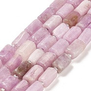 Natural Kunzite Beads Strands, with Seed Beads, Faceted Column, 9~11x6~7.5x6~7.5mm, Hole: 1.2mm, about 30pcs/strand, 15.16~15.55 inch(38.5~39.5cm)(G-G068-A12-01)