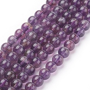 Natural Amethyst Beads Strands, Round, 4mm, Hole: 0.8mm, about 46pcs/strand, 7.6 inch(X-G-G099-4mm-1)